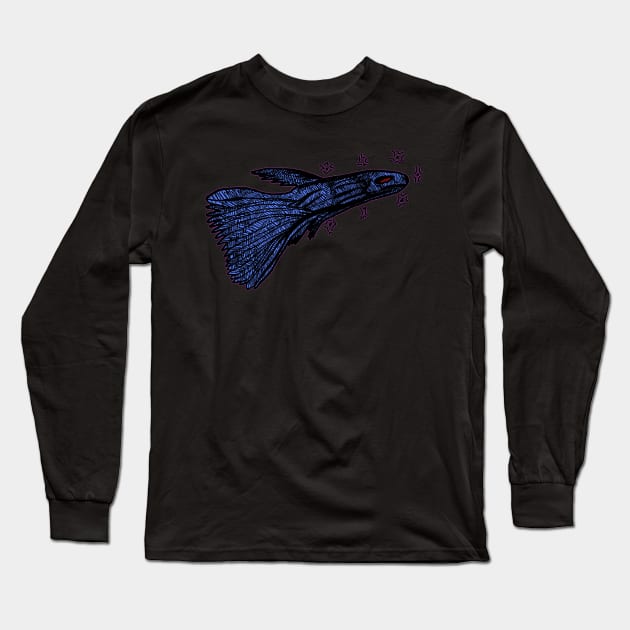 Monster Fish Long Sleeve T-Shirt by Riandrong's Printed Supply 